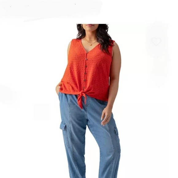 NWT Sanctuary Womens Textured Tie Button Up Top - Picture 5 of 9